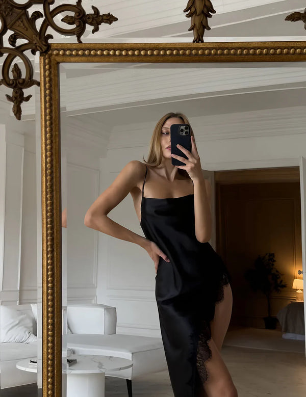 LUXURY BLACK GECELİK (KÜLOT DAHİL) detay